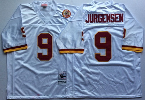 Mitchell And Ness Redskins #9 sonny jurgensen white Throwback Stitched NFL Jersey