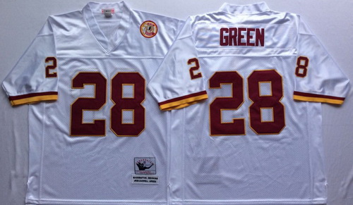 Mitchell And Ness Redskins #28 Darrell Green white Throwback Stitched NFL Jersey