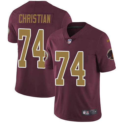 Nike Redskins #74 Geron Christian Burgundy Red Alternate Mens Stitched NFL Vapor Untouchable Limited