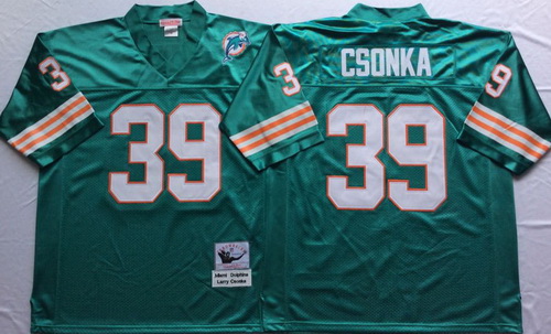 Mitchell And Ness Dolphins #39 Larry Csonka green Throwback Stitched NFL Jersey