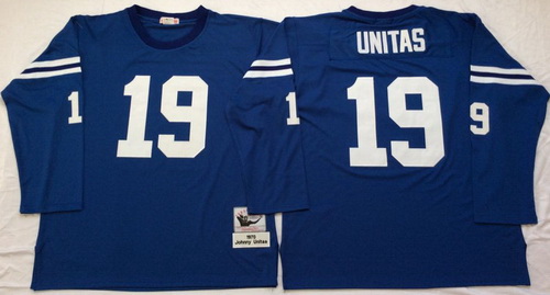 Mitchell And Ness Colts #19 Johnny Unitas blue Throwback Stitched NFL Jersey