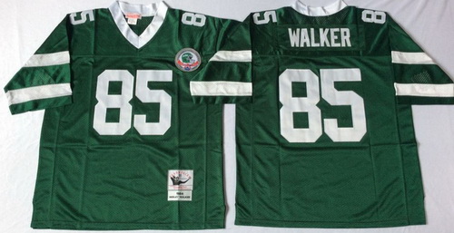 Mitchell And Ness jets #85 wesley walker green Throwback Stitched NFL Jerseys