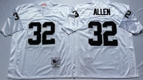 Mitchell And Ness Raiders #32 32 Marcus Allen White Throwback Stitched NFL Jersey