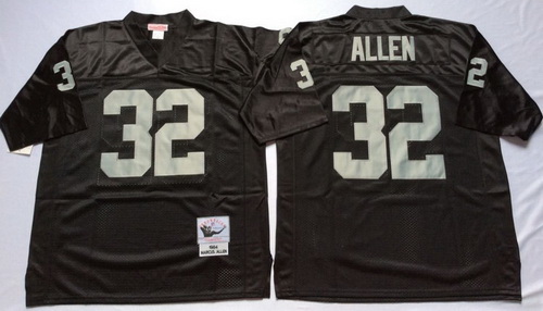 Mitchell And Ness Raiders #32 Marcus Allen balck Throwback Stitched NFL Jersey