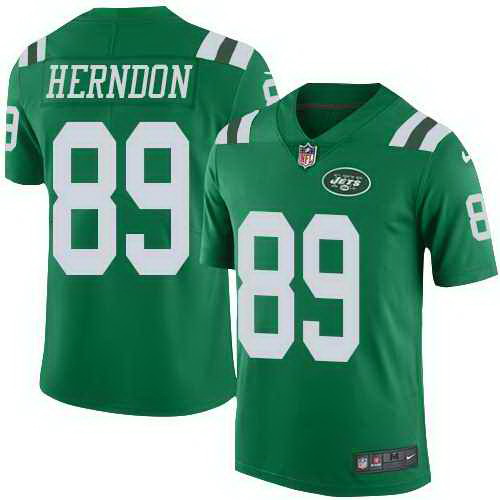 Nike Jets 89 Chris Herndon Green Color Rush Limited Jersey