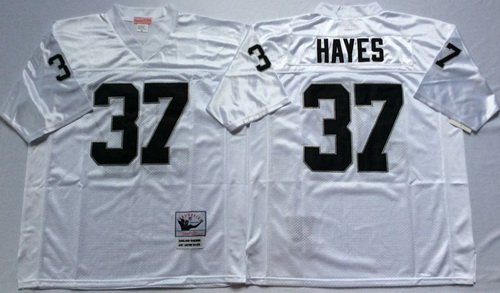 Mitchell And Ness Raiders #37 Lester Hayes White Throwback Stitched NFL Jersey