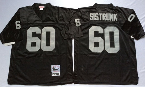 Mitchell And Ness Raiders #60 Otis Sistrunk balck Throwback Stitched NFL Jersey