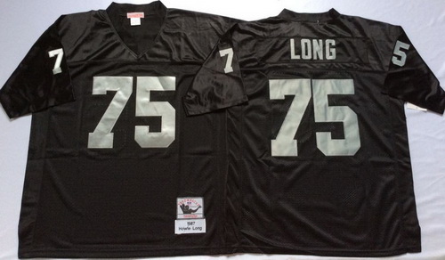 Mitchell And Ness Raiders #75 Howie Long balck Throwback Stitched NFL Jersey