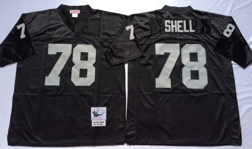 Mitchell And Ness Raiders #78 shell balck Throwback Stitched NFL Jersey