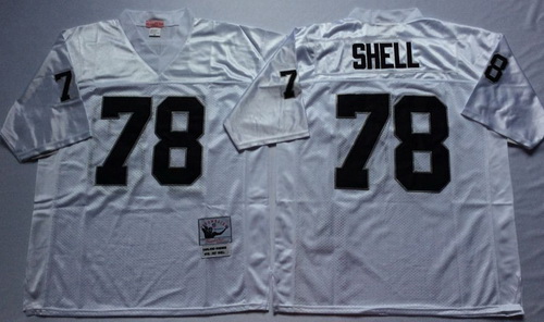 Mitchell And Ness Raiders #78 shell White Throwback Stitched NFL Jersey