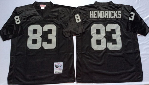 Mitchell And Ness Raiders #83 Ted Hendricks balck Throwback Stitched NFL Jersey