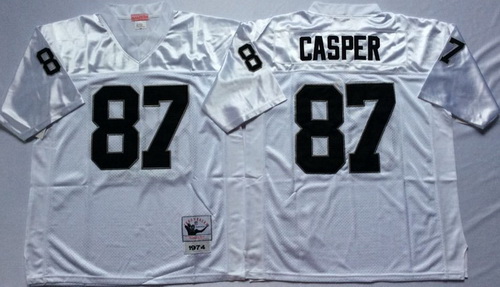 Mitchell And Ness Raiders #87 casper white Throwback Stitched NFL Jersey