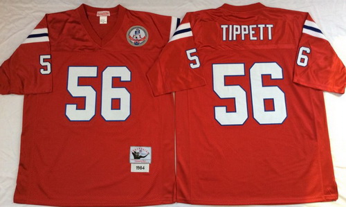 Mitchell And Ness patriots #56 andre tippett red Mens Throwback Stitched NFL Jersey