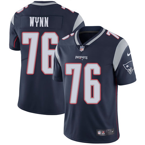 Nike Patriots #76 Isaiah Wynn Navy Blue Team Color Mens Stitched NFL Vapor Untouchable Limited Jerse