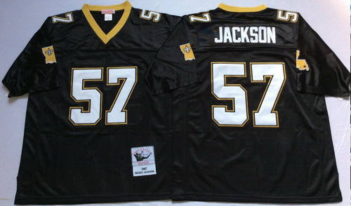 Mitchell And Ness Saints #57 JACKSON Throwback Stitched NFL Jerseys