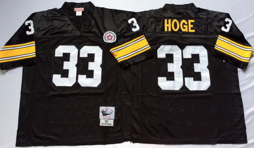 Mitchell And Ness Steelers #33 Merril Hoge Black Throwback Stitched NFL Jersey