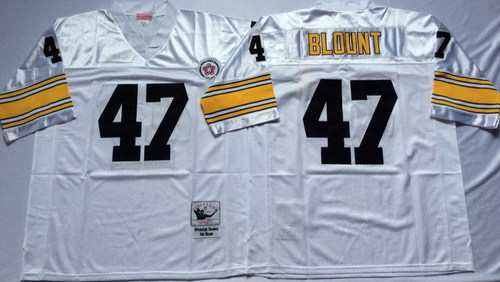 Mitchell And Ness Steelers #47 Mel Blount white Throwback Stitched NFL Jersey