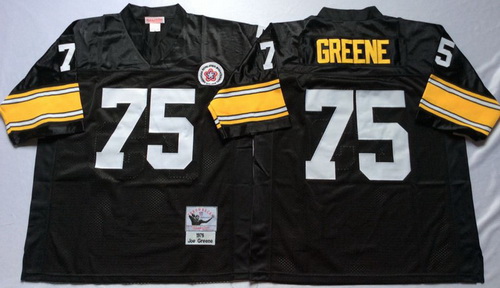 Mitchell And Ness Steelers #75 Joe Greene Black Throwback Stitched NFL Jersey