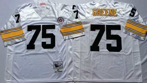 Mitchell And Ness Steelers #75 Joe Greene white Throwback Stitched NFL Jersey