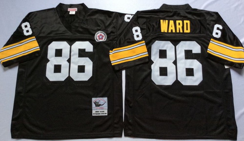 Mitchell And Ness Steelers #86 Hines Ward Black Throwback Stitched NFL Jersey