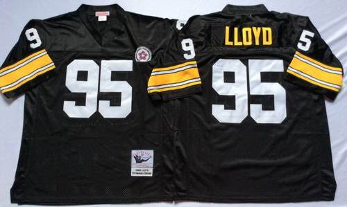 Mitchell And Ness Steelers #95 95 Greg Lloyd Black Throwback Stitched NFL Jersey