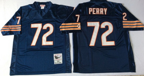 Mitchell Ness Bears #72 William Perry Small No Throwback Stitched NFL Jerseys