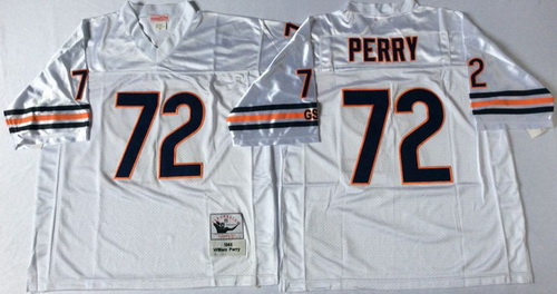 Mitchell Ness Bears #72 William Perry White Small No Throwback Stitched NFL Jersey