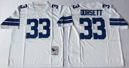 Mitchell Ness cowboys #33 Tony Dorsett white Throwback Stitched NFL Jersey