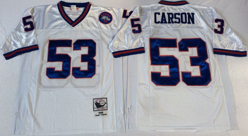 Mitchell Ness giants #53 harry carson white Throwback Stitched NFL Jerseys