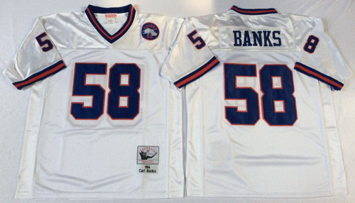 Mitchell Ness giants #58 BANKS Throwback Stitched NFL Jerseys