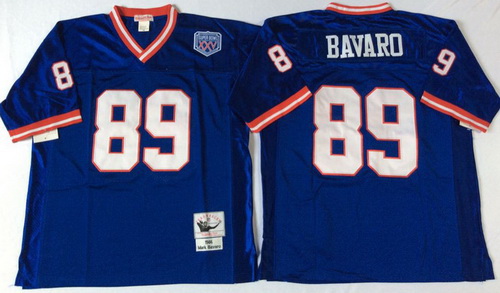 Mitchell Ness giants #89 Mark Bavaro blue Throwback Stitched NFL Jerseys