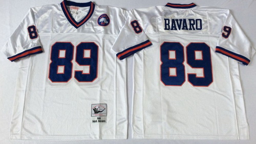 Mitchell Ness giants #89 Mark Bavaro white Throwback Stitched NFL Jerseys