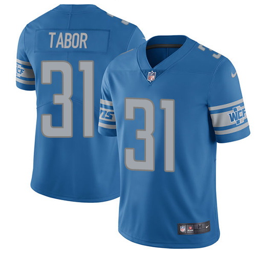 Nike Lions #31 Teez Tabor Blue Team Color Mens Stitched NFL Vapor Untouchable Limited Jersey