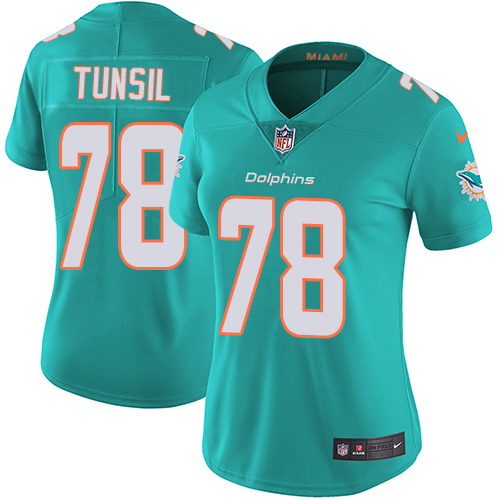 Nike Dolphins #78 Laremy Tunsil Aqua Green Team Color Womens Stitched NFL Vapor Untouchable Limited 