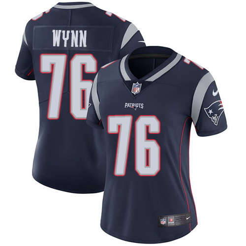 Nike Patriots #76 Isaiah Wynn Navy Blue Team Color Womens Stitched NFL Vapor Untouchable Limited Jer