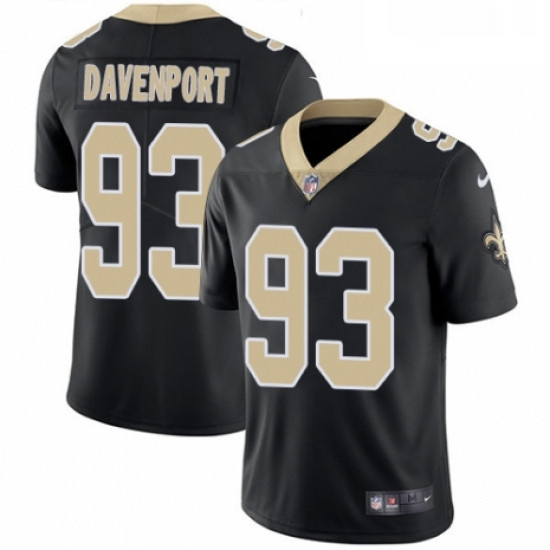 Mens Nike New Orleans Saints 93 Marcus Davenport Black Team Color Vapor Untouchable Limited Player N