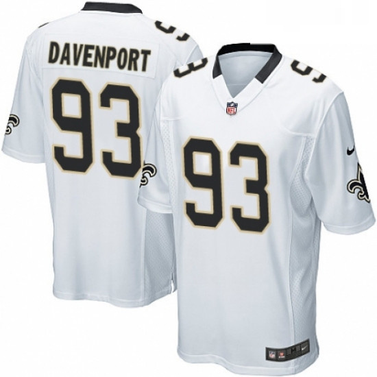 Mens Nike New Orleans Saints 93 Marcus Davenport Game White NFL Jersey