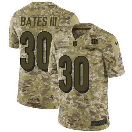 Nike Bengals #30 Jessie Bates III Camo Mens Stitched NFL Limited 2018 Salute To Service Jersey