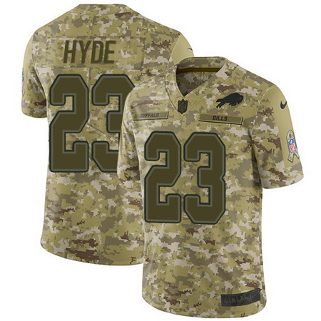 Nike Bills #23 Micah Hyde Camo Mens Stitched NFL Limited 2018 Salute To Service Jersey