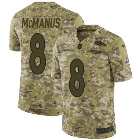 Nike Broncos #8 Brandon McManus Camo Mens Stitched NFL Limited 2018 Salute To Service Jersey