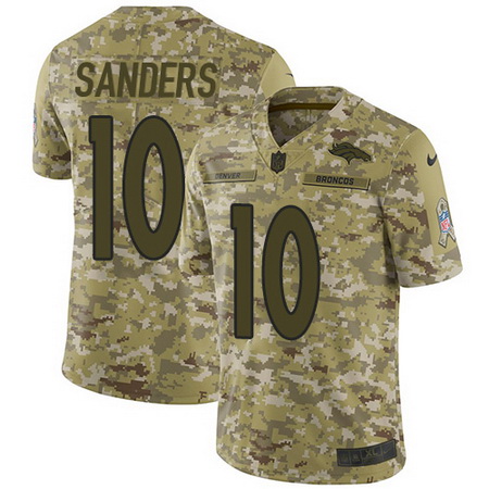 Nike Broncos #10 Emmanuel Sanders Camo Mens Stitched NFL Limited 2018 Salute To Service Jersey