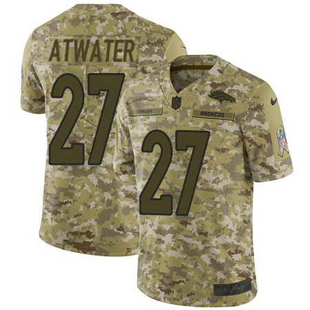 Nike Broncos #27 Steve Atwater Camo Mens Stitched NFL Limited 2018 Salute To Service Jersey