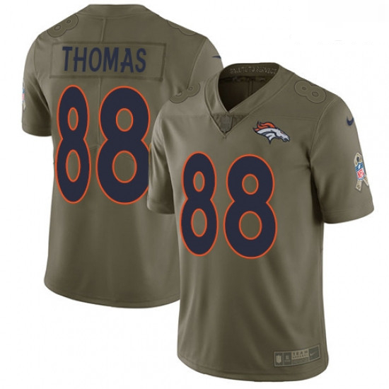 Men Nike Denver Broncos 88 Demaryius Thomas Limited Olive 2017 Salute to Service NFL Jersey