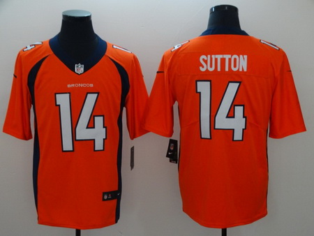 Nike Broncos 14 Courtland Sutton Orange Vapor Untouchable Limited Jersey