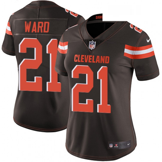 Womens Nike Cleveland Browns 21 Denzel Ward Brown Team Color Vapor Untouchable Limited Player NFL Je