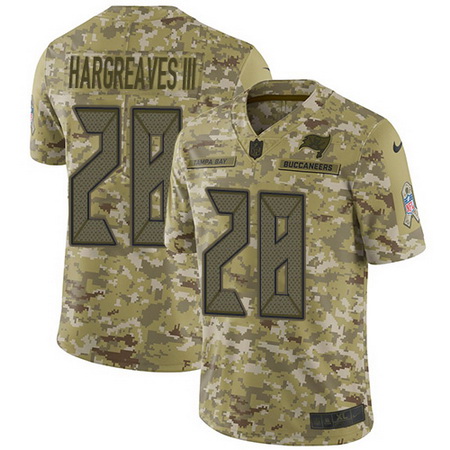 Nike Buccaneers #28 Vernon Hargreaves III Camo Mens Stitched NFL Limited 2018 Salute To Service Jers