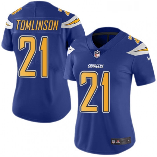 Womens Nike Los Angeles Chargers 21 LaDainian Tomlinson Limited Electric Blue Rush Vapor Untouchable