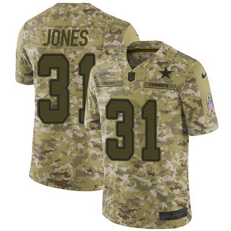 Nike Cowboys #31 Byron Jones Camo Mens Stitched NFL Limited 2018 Salute To Service Jersey