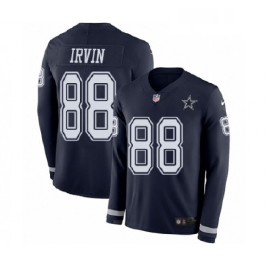 Mens Nike Dallas Cowboys 88 Michael Irvin Limited Navy Blue Therma Long Sleeve NFL Jersey