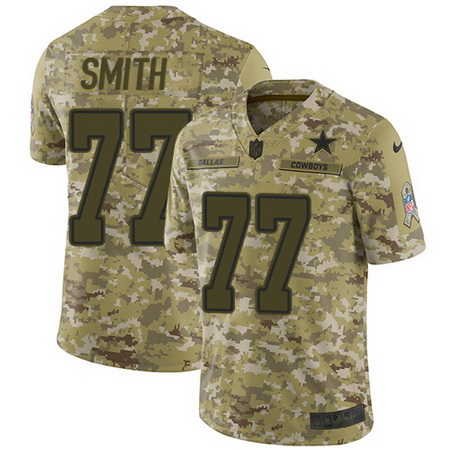 Nike Cowboys #77 Tyron Smith Camo Mens Stitched NFL Limited 2018 Salute To Service Jersey